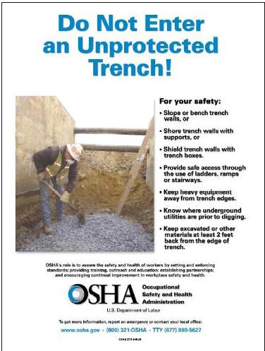 Do not enter an unprotected trench!
